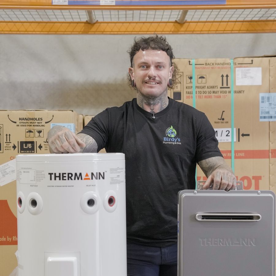 Birdy's plumber with new Thermann hot water systems